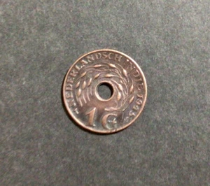 “ BEST DEALS ON E- BAY” 1945 NEDERLANDSCH INDIE  1 CENT COIN - Picture 1 of 5