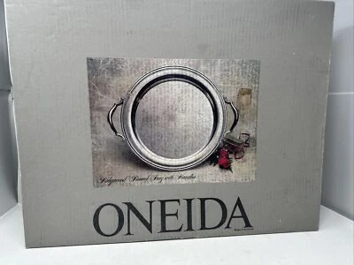 Oneida Silverplate Ridgewood Round Tray With Handles 14.5”. 82021914A Free Ship - Image 1 of 4