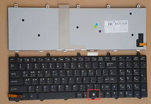 NEW For Clevo P150EM P170EM Keyboard Backlit US & Korean WIN 7 KEY Bottom Right - Picture 1 of 2