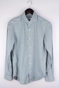 J.Lindeberg Men Formal Shirt Regular Fit Green Check Cotton size 37 - 14 1/2 - Picture 1 of 5
