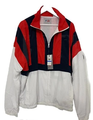 Perry Ellis America Logo Windbreaker Jacket - Bright White & Red Size XL - BNWT - Image 1 of 4