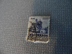 1954 Mexico Puebla Cathredal Colonial Architecture Stamp 20 Correos CTS - Picture 1 of 3