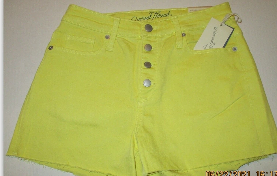 Universal Thread Pink High Rise Midi Shorts Raw Hem Smooths Sculpts Size 12