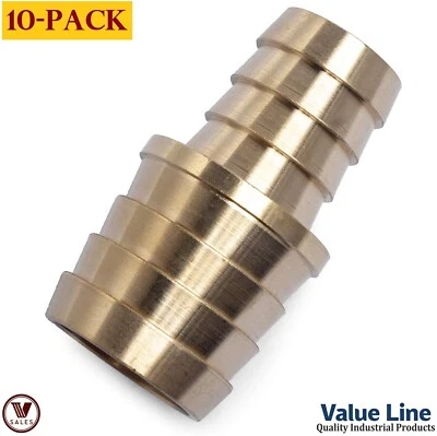¡PACK DE 10! Unión empalmadora de manguera de latón Value Line, 1X3/4Barb 122HBL-16-12 Foto 1 de 4