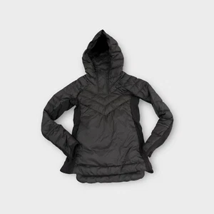 Black Ivivva by Lululemon Goose Down Pullover Hooded Jacket Youth Girls Size 7 - Picture 1 of 6