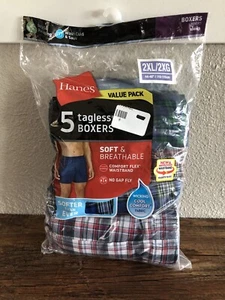 NWT Hanes 4 Pack No Gap Fly Soft Breathable Boxers Plaid Size 2XL 44-46 - Picture 1 of 16