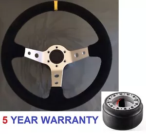 WILDLEDER GESCHÄLTES LENKRAD UND BOSS-KIT PASST LAND ROVER DEFENDER 48 SPLINE - Bild 1 von 5
