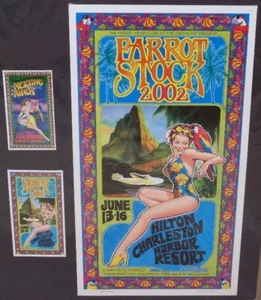 JIMMY BUFFETT PAPAGEIENBESTAND 2002 BOB MASSE SIGNIERT POSTER & SPIELZETTEL RAHMEN BEREIT - Bild 1 von 10