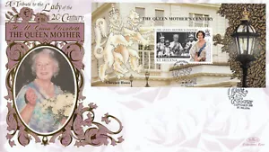 (96213) St Helena Benham FDC Queen Mother Century 100th Birthday minisheet 1999 - Picture 1 of 1