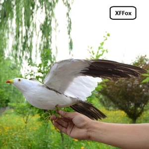 Modelo gaviota de la vida real espuma & plumas alas gaviota pájaro regalo unos 30x50cm - Imagen 1 de 4
