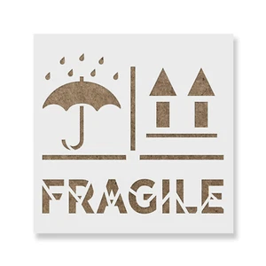 Fragile Right Side Up Keep Dry Schablone - robuste & wiederverwendbare Mylarschablonen - Bild 1 von 5
