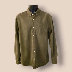 Pull & Bear Slim Fit Khaki Long Sleeve Shirt UK L - Picture 1 of 5