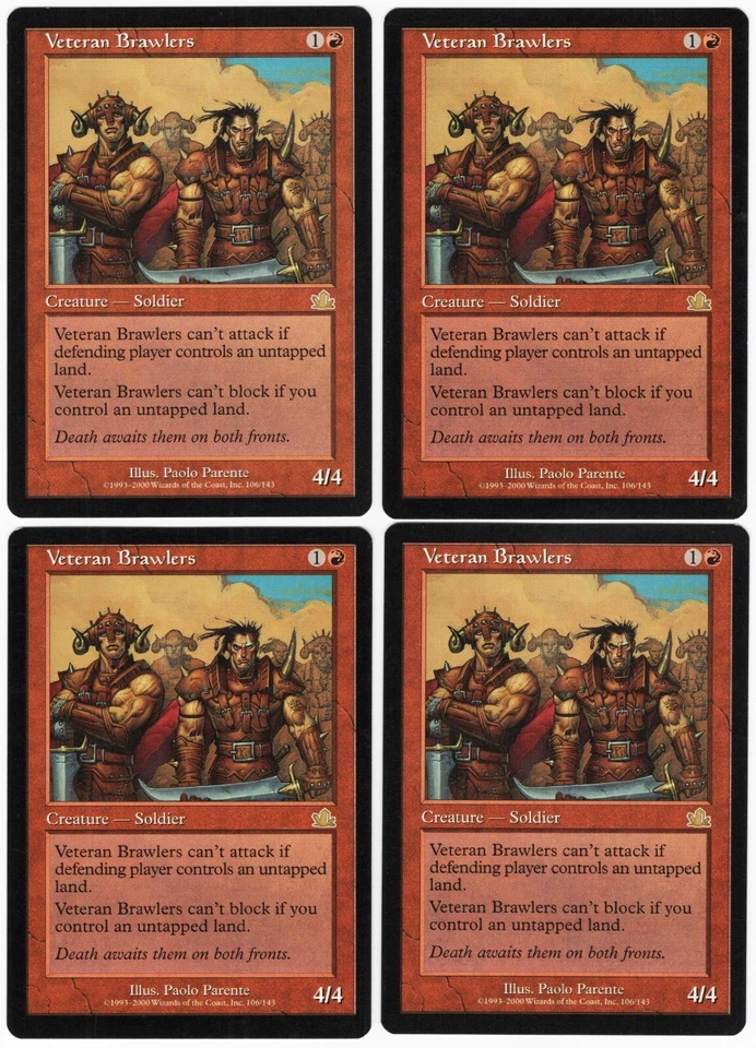 Veteran Brawlers x4 4x 2000 Prophecy PLAYSET Red Rare Creature MTG NM AZ1 - Image 1 of 1