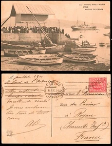 España - Paquebot - o TP sello Inglés - Postal "Vigo - Muelle Piedra" +"Paquete - Imagen 1 de 1