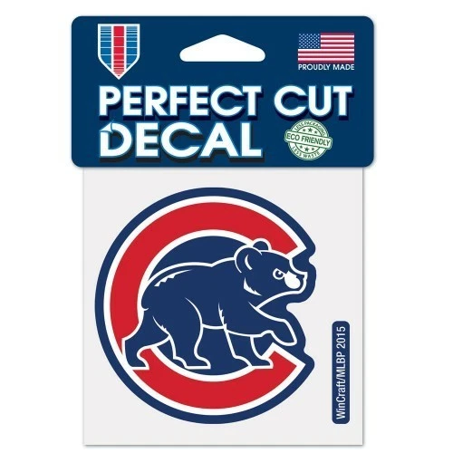 CHICAGO CUBS COOPERSTOWN COLLECTION VINYL PERFECT CUT DECAL 4"X4" WINDOWS - Image 1 of 1