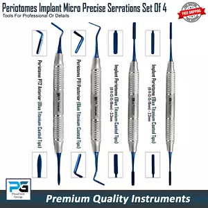 JUEGO DE HERRAMIENTAS DENTALES ANTERIORES POSTERIORES PORTADOR DE INJERTO ÓSEO PERIOTOMAS IMPLANTES AZULES - Imagen 1 de 5