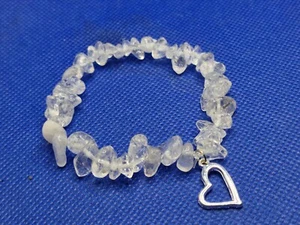 Bracciale QUARZO IALINO cristallo di rocca cuore elastico cristallo yoga medita - Imagen 1 de 1