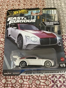 HOT WHEELS Fast & Furious 2018 Bentley Continental GT3 (White) Free πͺ - Picture 1 of 1
