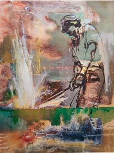 "SANDFALLE"" seltener lithografischer Posterdruck von Lou Zansky" - Bild 1 von 2