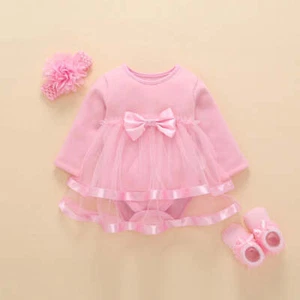 Female Baby Long Sleeve Baby Dress, No Down Fleece, Spring Children's Dress, New - Picture 1 of 7