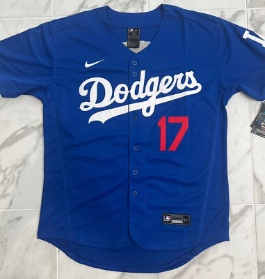 Shohei Ohtani Los Angeles Dodgers #17 Adult M L XL 2XL White Blue Gray Jersey - Image 1 of 4