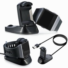Phone Stand + Charging Cradle Dock Station USB Cable Charger for Fitbit ionic