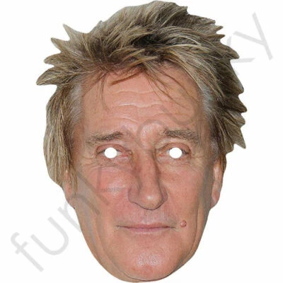 FUNKYBUNKY Rod Stewart Celebrity Card Face Mask - Ready To Wear - Fancy Dress