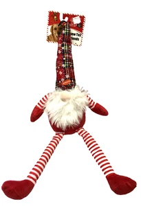 Pet Lou 19" Long Legged CHRISTMAS GNOME Dog Pet Puppy Squeaky Crinkly Toy NEW - Picture 1 of 2