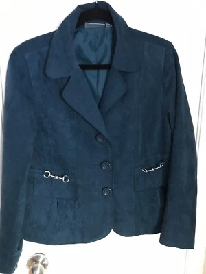 Chaqueta Studio Works para mujer talla 10 verde azulado cepillado con botones forrada blazer carrera Foto 1 de 4