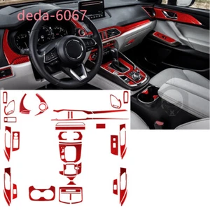Juego completo de 50 piezas de ajuste decorativo interior de fibra de carbono roja para Mazda CX9 2016+ - Imagen 1 de 22
