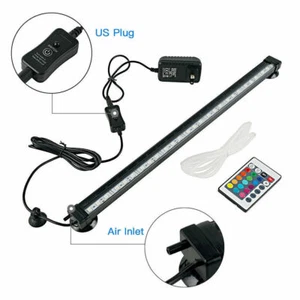 Fish Tank Underwater Air Bubble 21LED Light Aquarium RGB Submersible Lamp+Remote - Picture 1 of 9