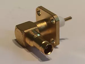 SMB FEMALE RIGHT ANGLE BULKHEAD SOCKET GOLD PLATED (x1) blb178 - Picture 1 of 1