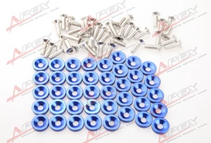 40 PIEZAS AZUL BILLET ALUMINIO GUARDABARROS/LAVADORA DE PARACHOQUES/PERNO MOTOR BAHÍA KIT DE VESTIR - Imagen 1 de 3