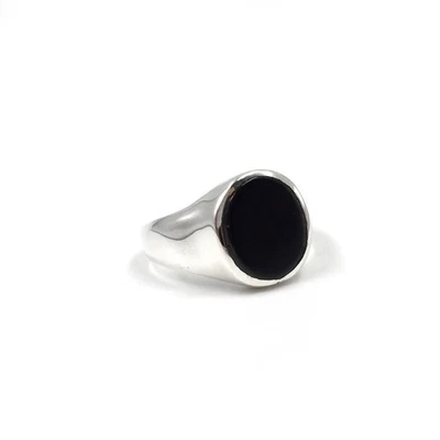 Anillo de plata 925 para hombre de ónix negro anillo de banda clásico... - Imagen 1 de 4