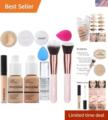 Complete PHOERA Makeup Set: Foundation, Primer, Concealer & Brushes Explained - Image 1 of 4
