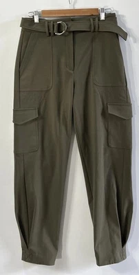 Express Ankle Super High Rise Pants Pleated Ankle Women’s Cargo Sz 8 EC - Image 1 of 4