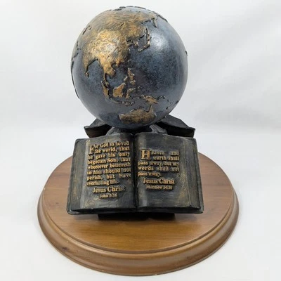 Escultura Globo De Colección Exhibición Decorativa Dios Biblia Escritura Versículo Max Greiner Foto 1 de 4