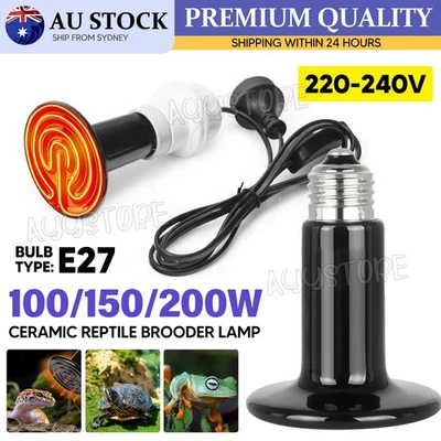 Infrared Ceramic Heat Lamp Bulb With Holder For Reptile Pet Chicken Brooder Home - image 1 of 4
