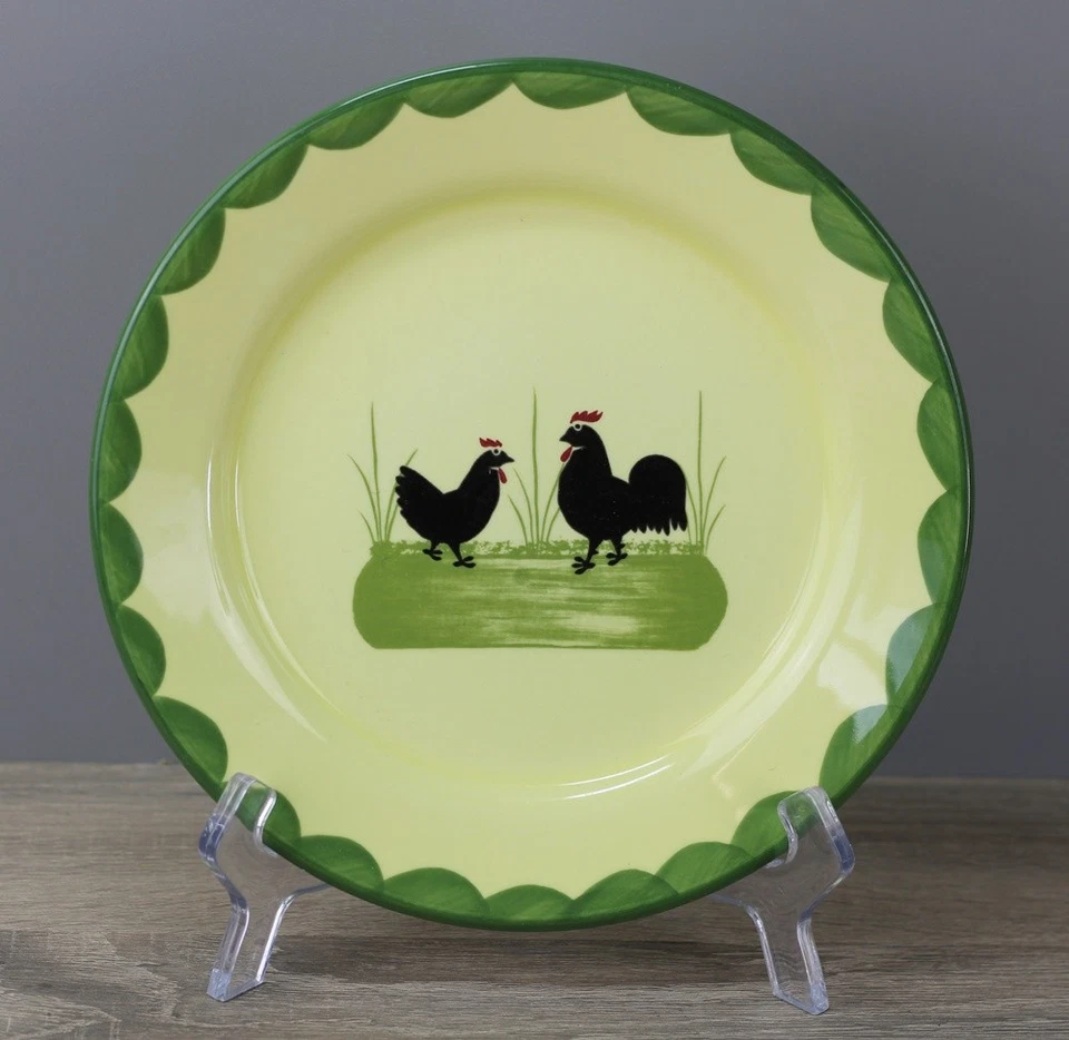 Zeller Keramik Hahn und Henne Frühstücksteller Kuchenteller Teller Ø ca. 21 cm - Bild 1 von 1