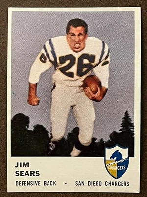 1961 Fleer Football - #164 Jim Sears Chargers Near Mint NM (Set Break) - Image 1 of 4