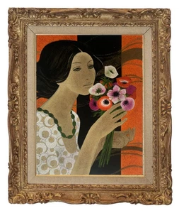 YVES GANNE (1935-2019) ELEVE DE FERNAND LEGER - JEUNE FEMME AU BOUQUET (59) - Foto 1 di 18