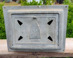 Vintage Miller Materials safety flush iron receptacle wall storage - Picture 1 of 12