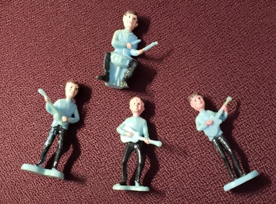 Beatles John Paul Ringo George Azul Pastel Toppers Fiesta Decoración Hong Kong LEER Foto 1 de 4