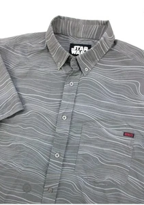 New RSVLTS Star Wars Mandalorian Beskar Steel Button Shirt Kunufkex Gray Swirl M - Picture 1 of 13
