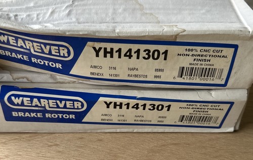 2 WearEver YH141301 Brake Rotor - Box Is Damaged Rotors Are Fine. | eBay