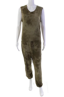 Женский комбинезон Raquel Allegra без рукавов с глубоким круглым вырезом на шнурке коричневый размер 0 - Изображение 1 из 4