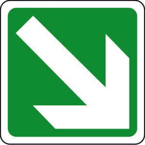 Cartello segnaletica indicazione freccia. Emergency exit arrow 150x150mm - Picture 1 of 1