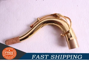 New 28mm Tenor Sax neck gold lacquer brass material Saxophone neck Woodwind US - Picture 1 of 6