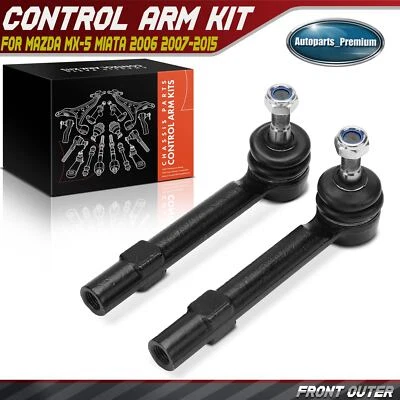 2Pcs Front Driver & Passenger Outer Tie Rod End for Mazda MX-5 Miata 2006-2015 - Image 1 of 4