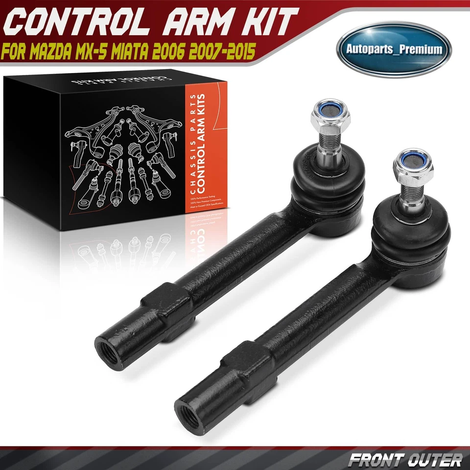 Extremo de barra de amarre exterior para conductor y pasajero delantero 2 piezas para Mazda MX-5 Miata 2006-2015 Foto 1 de 4